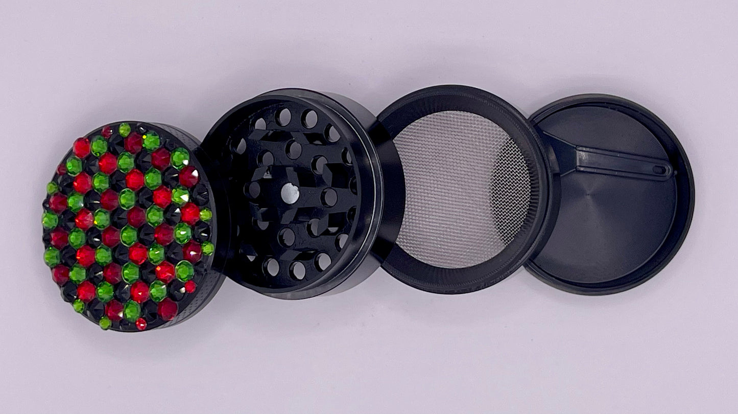 Mini Herb Grinder "Bloodthorn" - with Glass Crystal Rhinestones