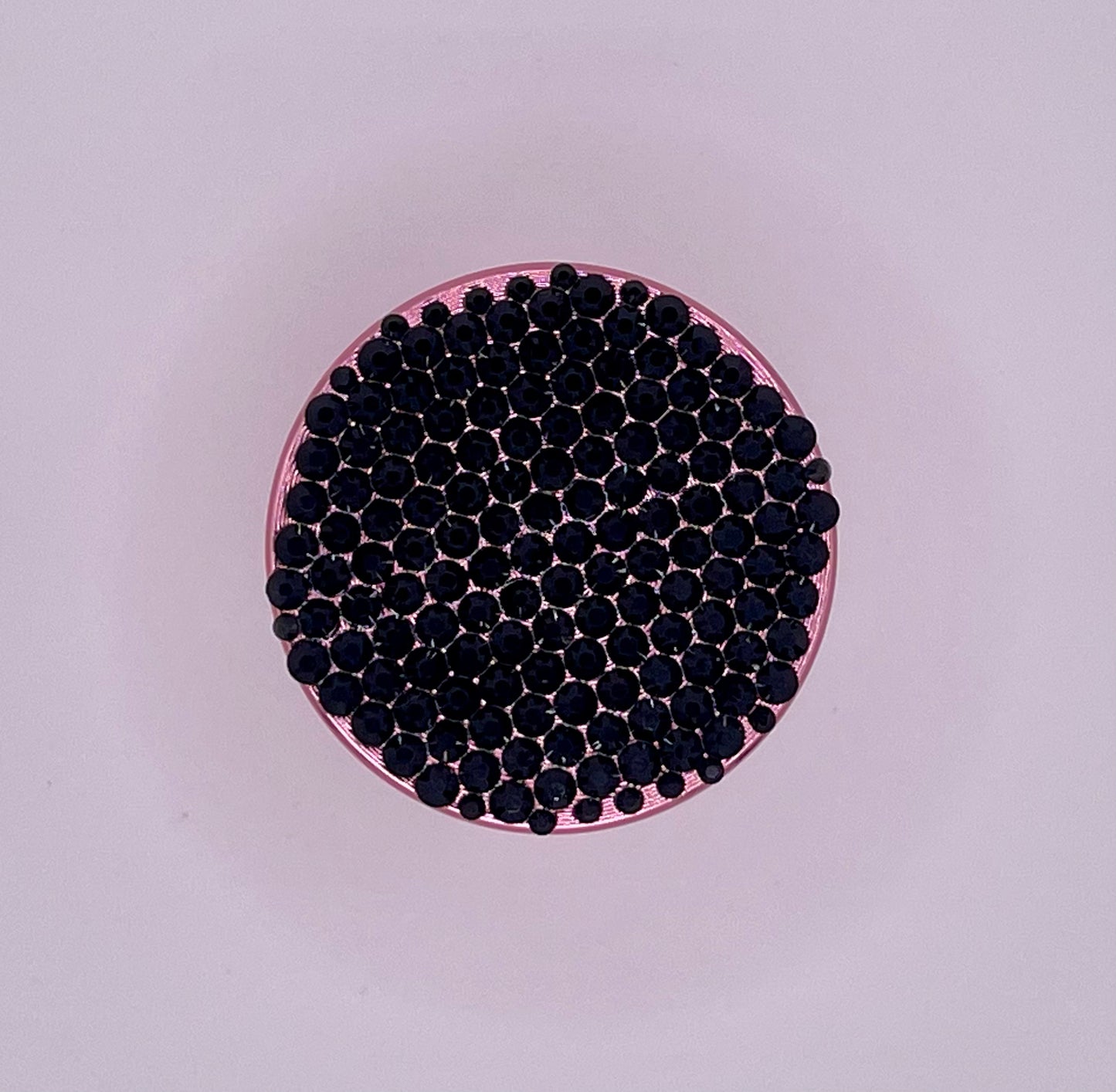 Mini Herb Grinder "Ebonpetal" - with Glass Crystal Rhinestones