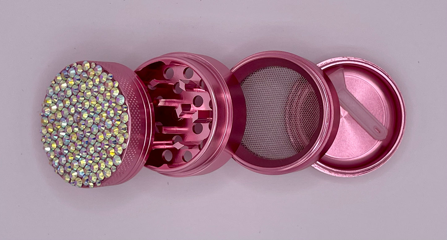 Mini Herb Grinder "Floralune" - with Glass Crystal Rhinestones