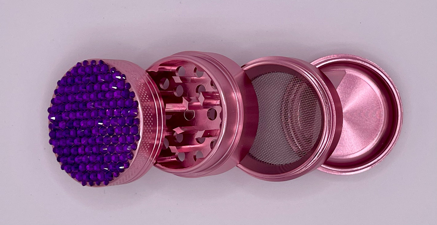 Mini Herb Grinder "Floravex" - with Glass Crystal Rhinestones