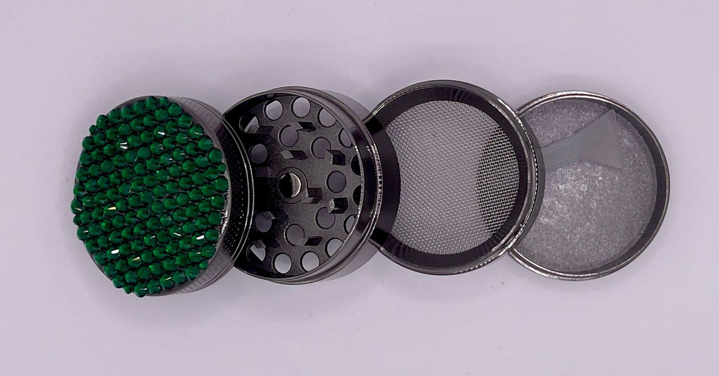 Mini Herb Grinder "Hexmire" - with Glass Crystal Rhinestones