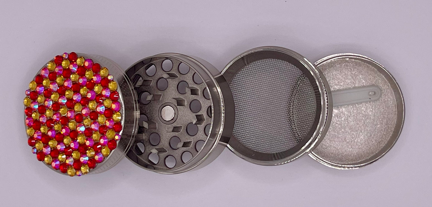 Mini Herb Grinder "Ignis" - with Glass Crystal Rhinestones