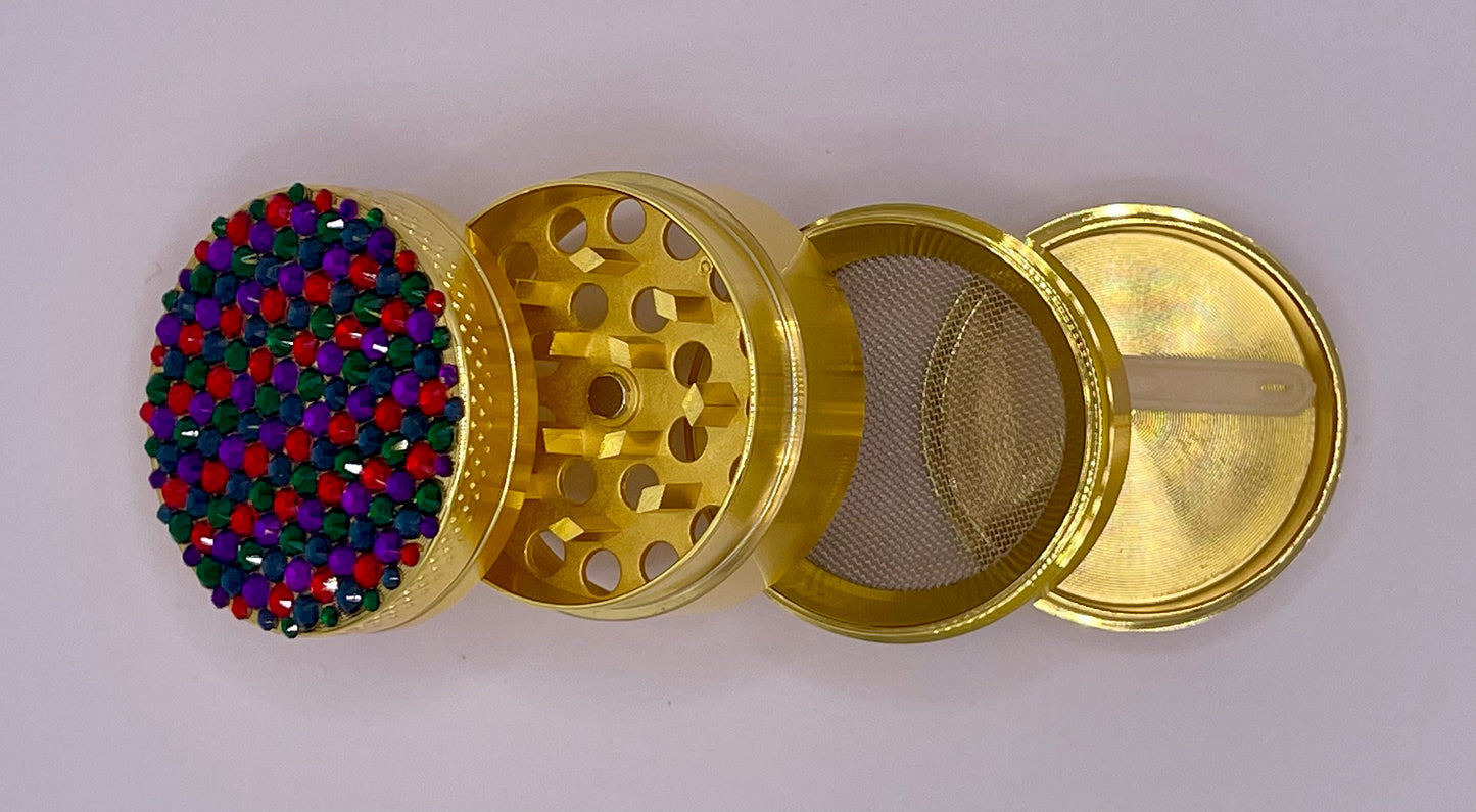 Mini Herb Grinder "Jovasque" - with Glass Crystal Rhinestones