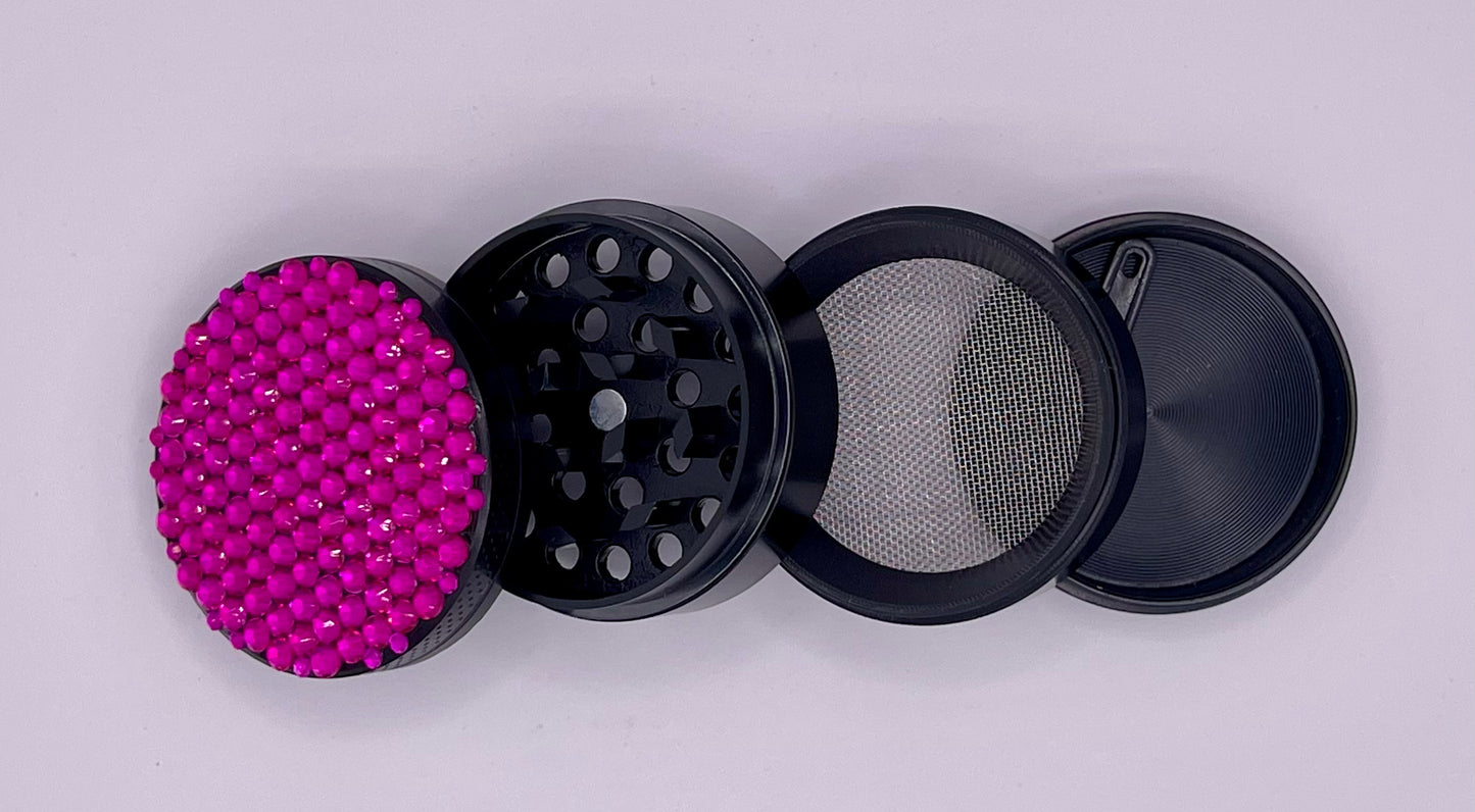 Mini Herb Grinder "Lenore" - with Glass Crystal Rhinestones
