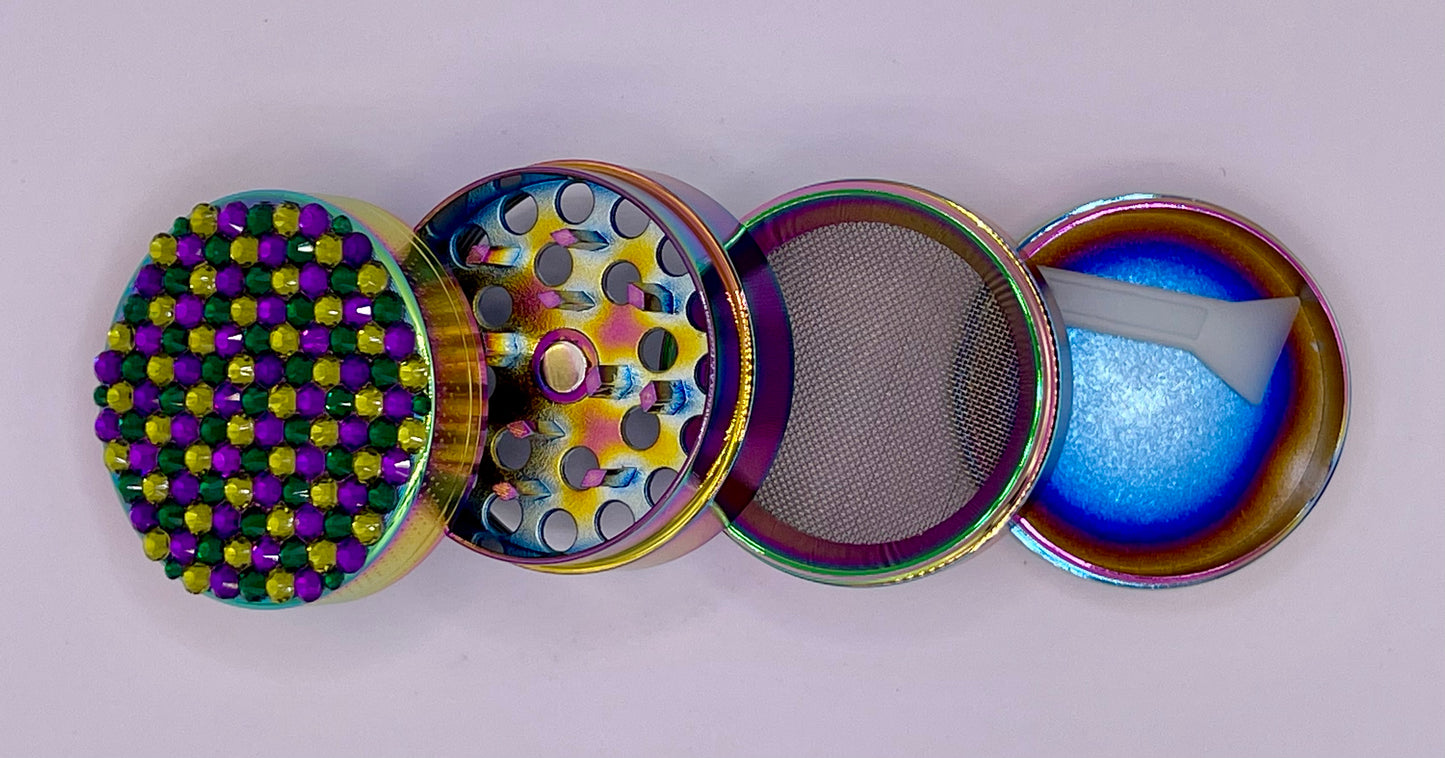 Mini Herb Grinder "Masquer" - with Glass Crystal Rhinestones