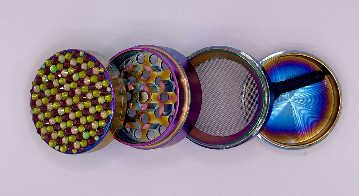 Mini Herb Grinder "Mirthrine" - with Glass Crystal Rhinestones