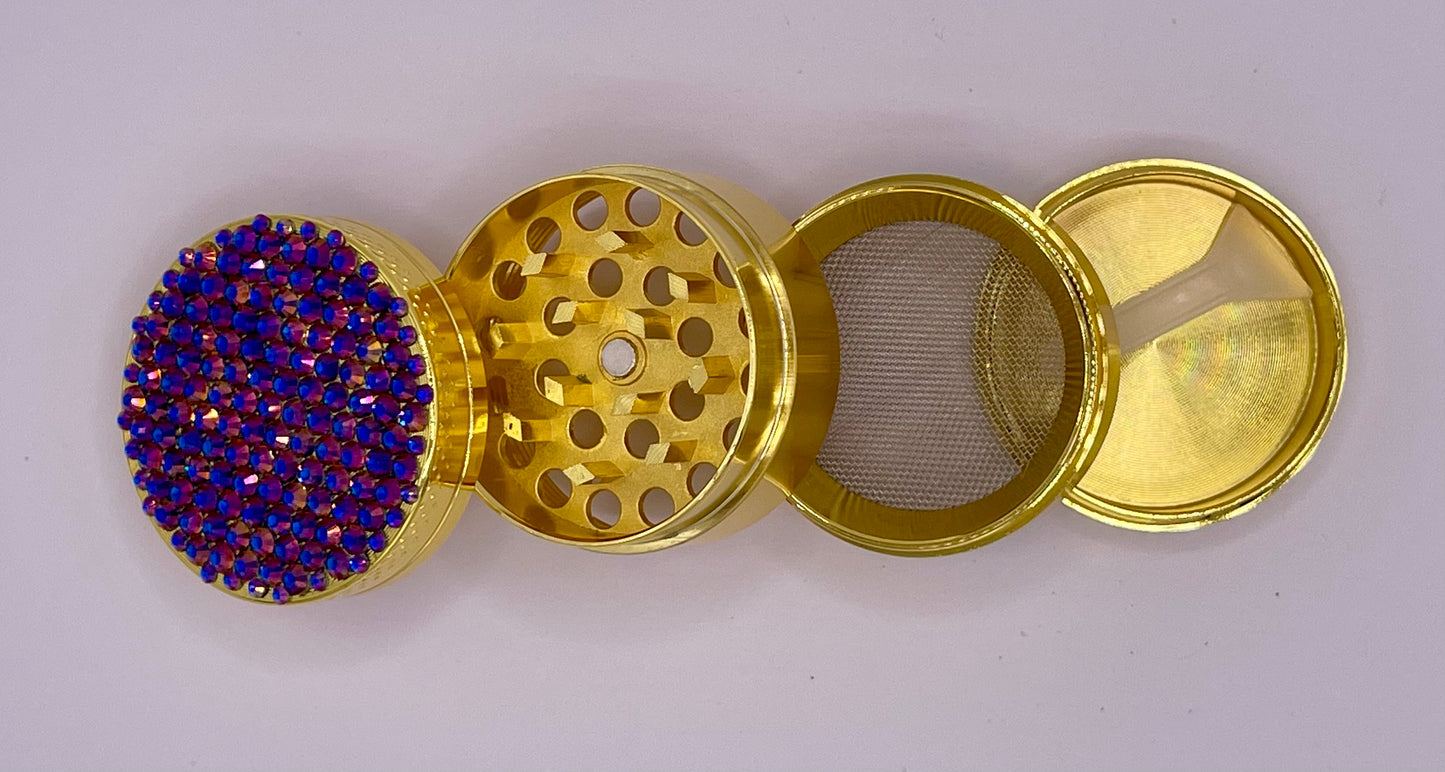 Mini Herb Grinder "Osiris" - with Glass Crystal Rhinestones