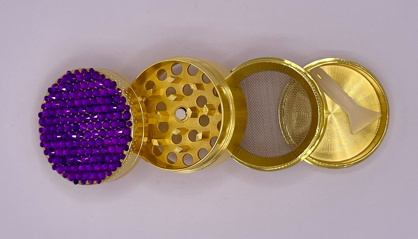Mini Herb Grinder "Solaris" - with Glass Crystal Rhinestones