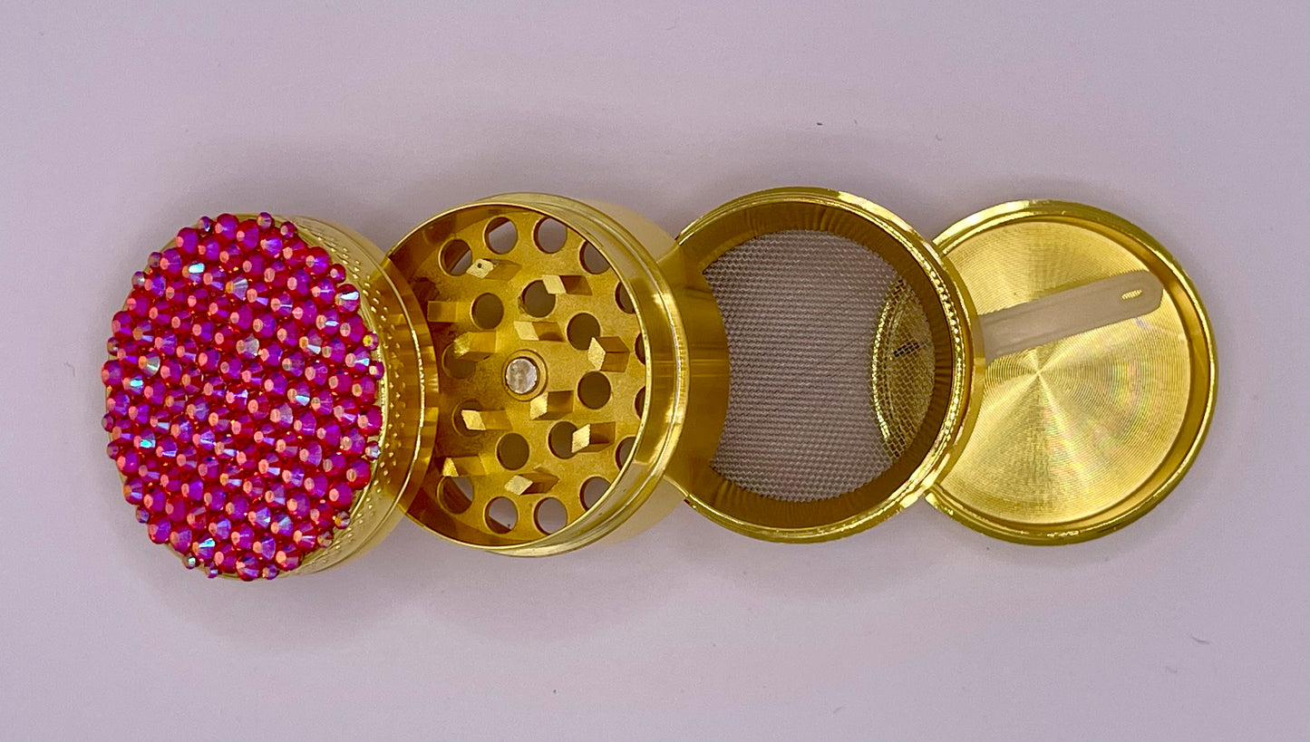 Mini Herb Grinder "Solflare" - with Glass Crystal Rhinestones
