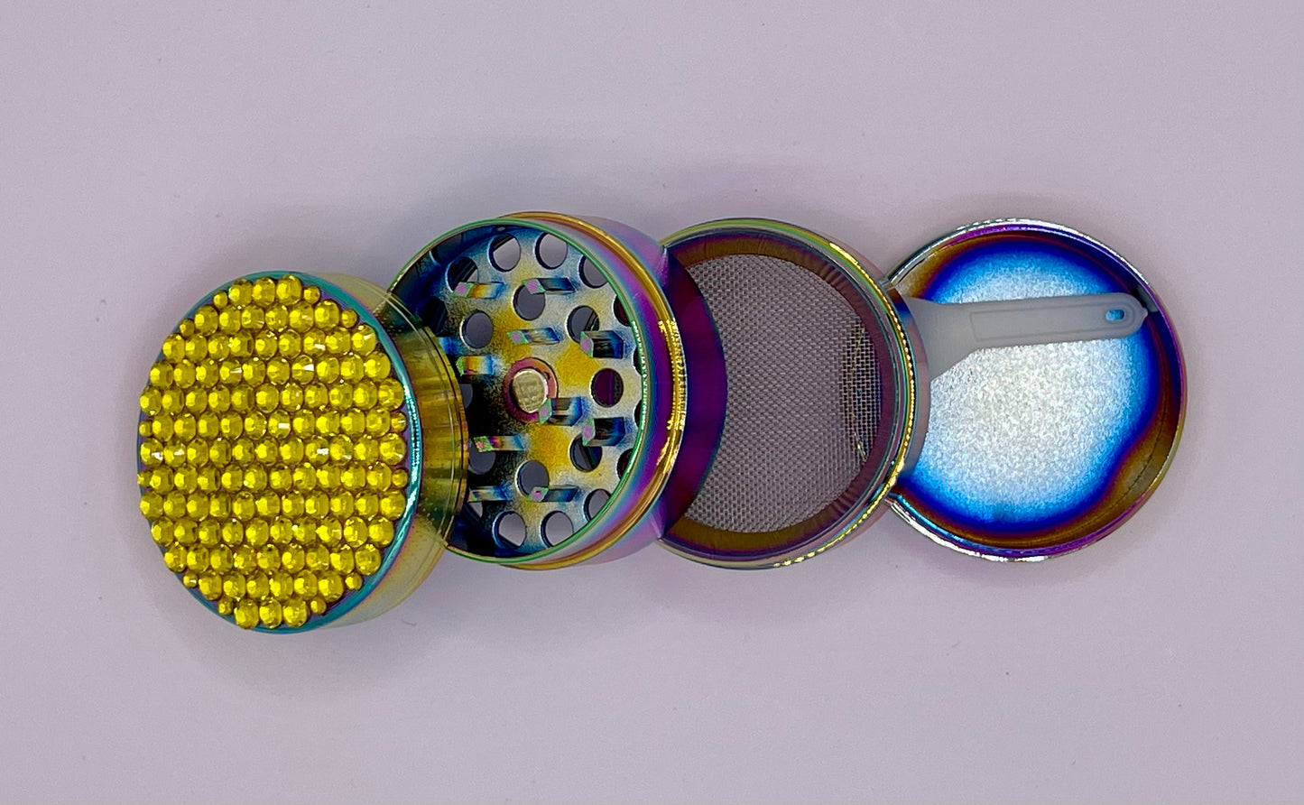 Mini Herb Grinder "Starforged" - with Glass Crystal Rhinestones