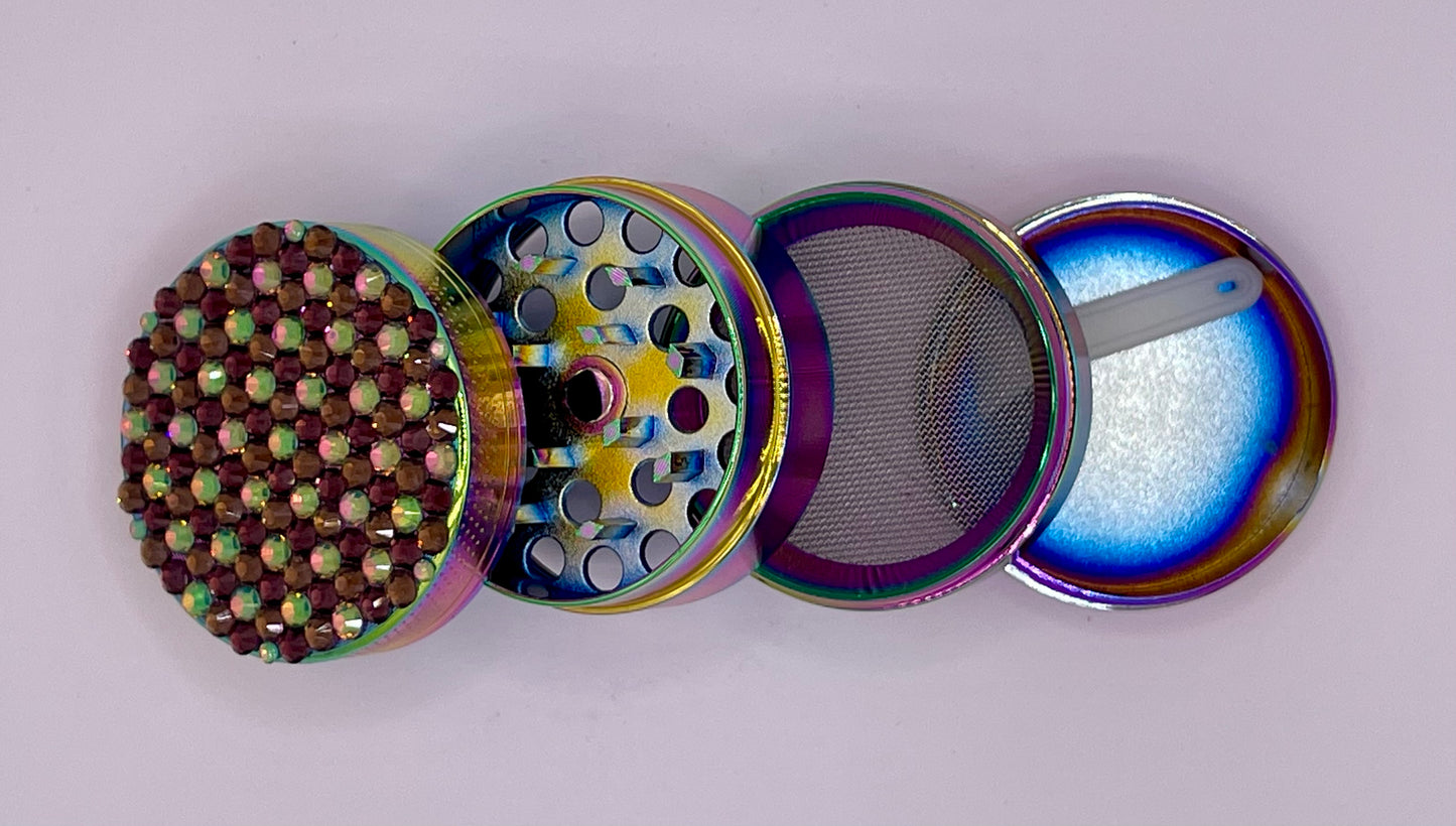 Mini Herb Grinder "Veilrisque" - with Glass Crystal Rhinestones