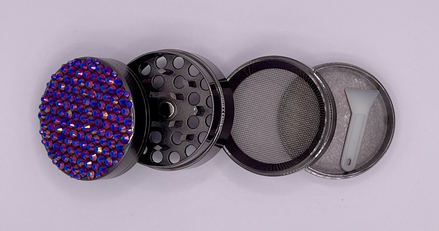 Mini Herb Grinder "Voidshard" - with Glass Crystal Rhinestones