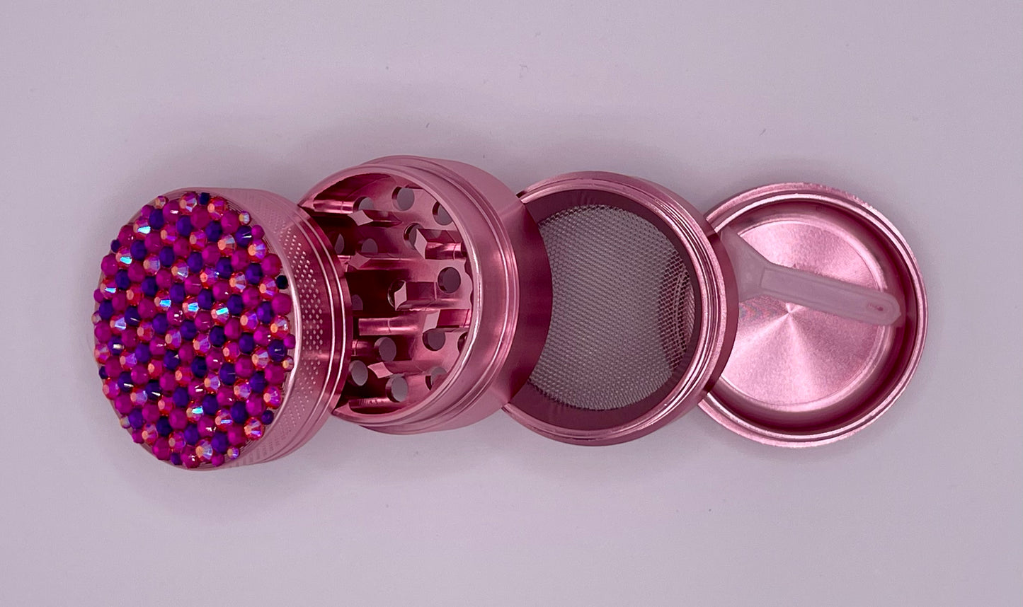Mini Herb Grinder "Zinnia" - with Glass Crystal Rhinestones